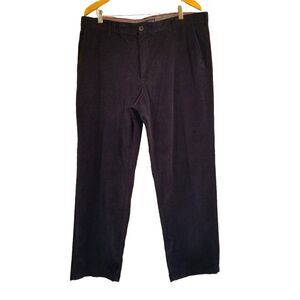 Izod Flat Front Navy-Blue Corduroy Pants, Size 38 X 30 EUC